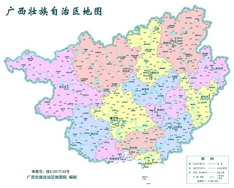 广西标准地图（政区版） - 广西地图 - 地理教师网