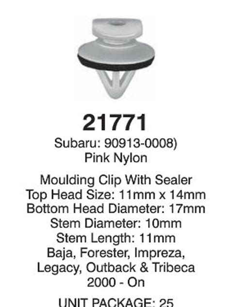 21771 Moulding Clip With Sealer - Denver Auto Fasteners & Supply