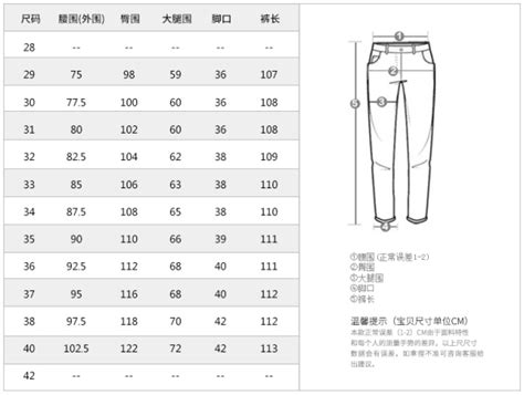 美国裤子尺码对照表女裤和男裤官方尺码对照表-维风网