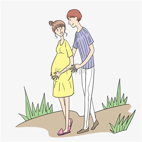 陪怀孕的老婆散步素材图片免费下载-千库网