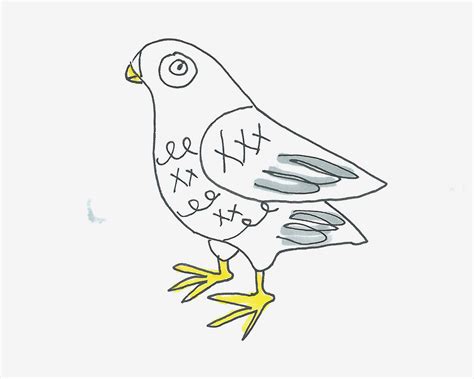 5-6岁儿童简笔画教程 卡通小鸽子的画法图解教程💛巧艺网