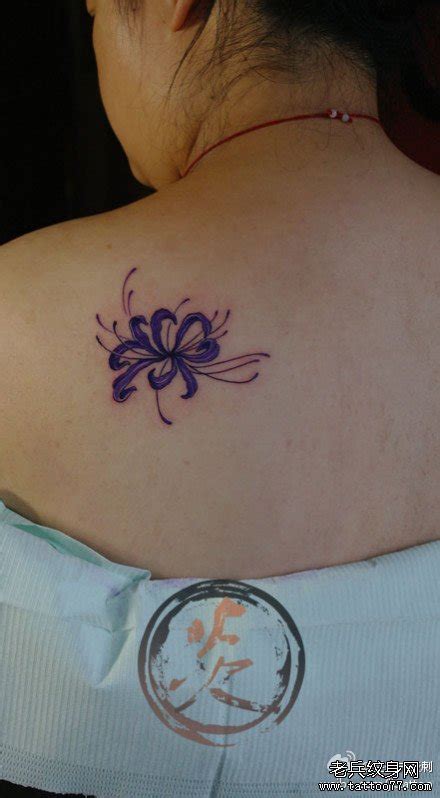 蕾丝蝴蝶后背纹身图案