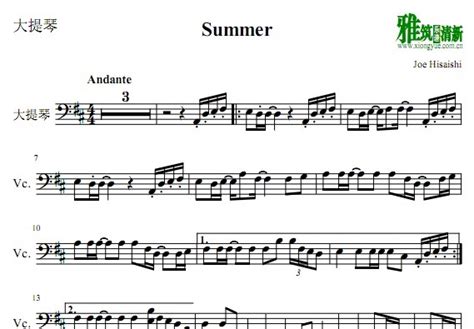 久石让 菊次郎的夏天 Summer 大提琴谱