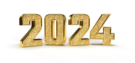Happy New Year 2024 Golden 3d Numbers, Happy New Year 2024, Golden 2024 ...