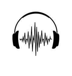 Headphones icon with sound wave beats flat Vector Image