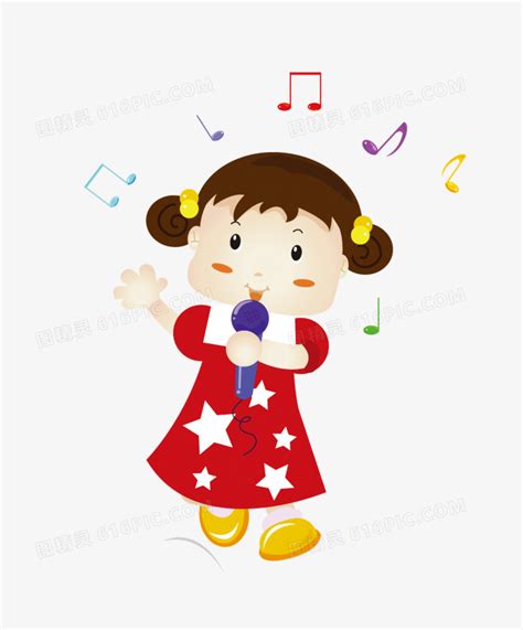 卡通可爱唱歌小女孩PNG图片素材下载_图片编号ylrleljy-免抠素材网