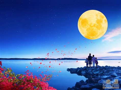 【米蒂风景水彩】“海上生明月，天涯共此时… - 堆糖，美图壁纸兴趣社区
