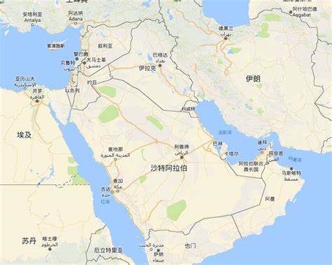高清中东地区石油产区分布图大图_世界地理地图_初高中地理网