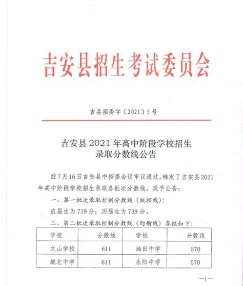 2021吉安县二中录取分数线,精英中考网