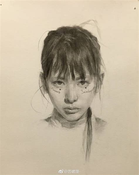 非主流黑白素描头像