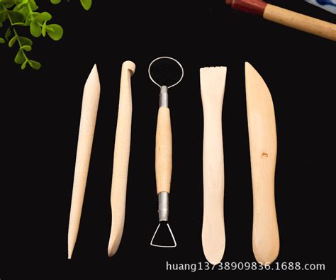 木质陶艺工具5件套 陶泥泥塑工具 软陶工具套装 手办制作陶艺工具-阿里巴巴