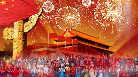 爱我中华配乐视频背景五十六个民族歌颂祖国红歌背景建党一百周年歌曲背景-livekong来悟空