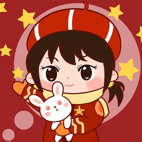 女生头像手绘温柔兔年