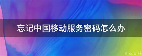 中国移动网上营业厅如何修改服务密码 重置手机服务密码方法_历趣