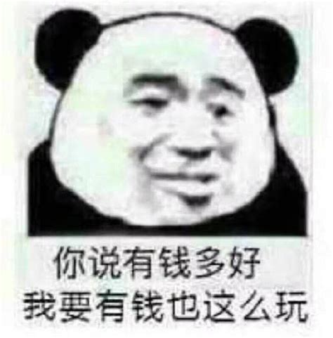 你说有钱多好，我要有钱，我也这么玩 #沙雕熊猫表情包# #沙雕表情包#