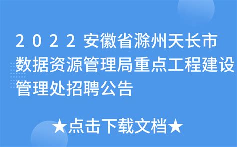 2022安徽省滁州天长市数据资源管理局重点工程建设管理处招聘公告