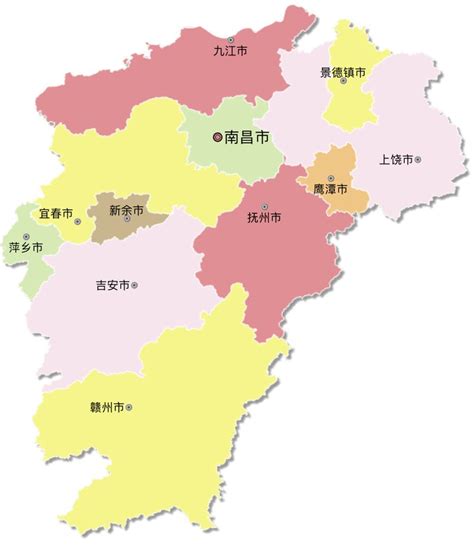 江西省行政区划图+行政统计表 - 江西省地图 - 地理教师网