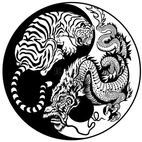 龙和虎阴阳符号素材图片免费下载-千库网