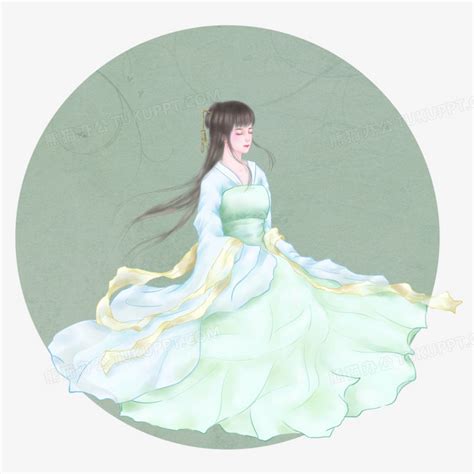 古风头像绿裙子女生图片
