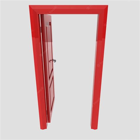 Premium Photo | Red wooden interior door illustration set different ...