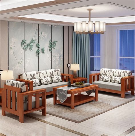 新中式简约实木客厅沙发家具-家样