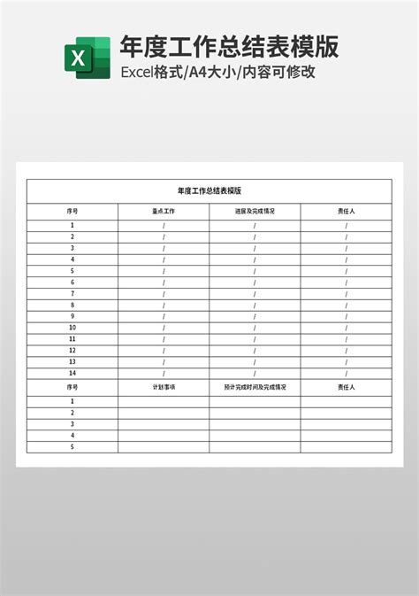 年度工作总结表模板_企业管理Excel模板下载-蓝山办公