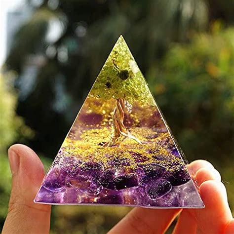 Tree of Life Amethyst Orgonite Pyramid-World of Crystals Export