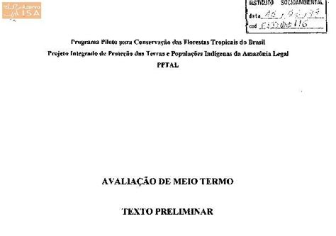 Avaliacao de Meio Termo PPTAL: texto preliminar e complementar ...