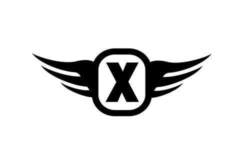 X alphabet letter logo for business and company with wings and black ...
