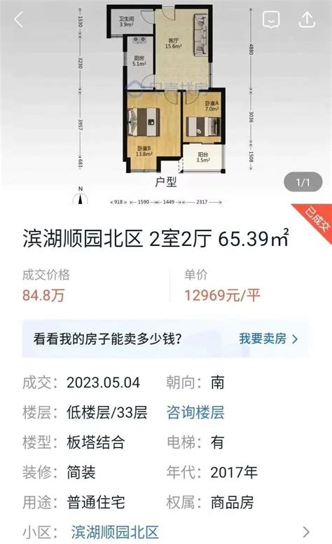 滨湖二手房，单价1.2万/㎡成交了_房产资讯_房天下