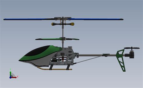 遥控直升机设计模型SW_SOLIDWORKS 2018_模型图纸下载 – 懒石网