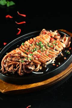 孜香铁板鱿鱼须,中国菜系,食品餐饮,摄影,汇图网www.huitu.com