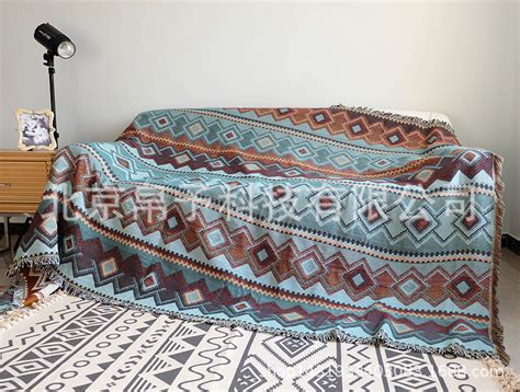 新品印度土耳其民族风梭织流苏沙发罩巾装饰线毯床盖毯子拍照道具-阿里巴巴