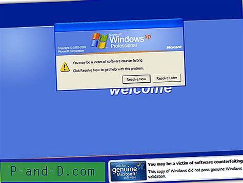 Usuń powiadomienia o oryginalności systemu Windows XP za pomocą RemoveWGA