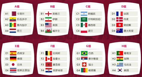 2022世界杯32强名单对阵表和实力排名全部出炉 - 赛程网