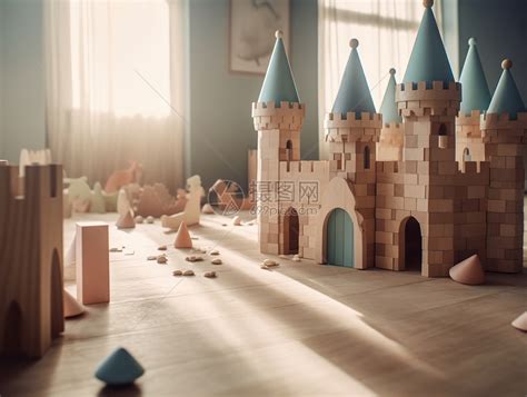地板上可爱的城堡玩具数字艺术高清图片下载-正版图片402458189-摄图网