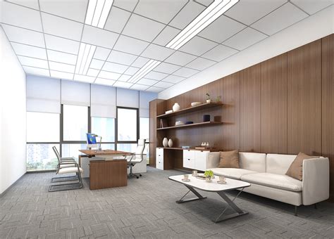 公司总经理办公室装修效果图_岚禾办公室设计