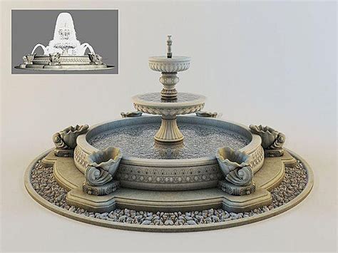 欧式喷泉雕塑国外3d模型下载-【集简空间】「每日更新」