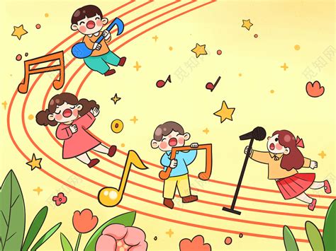 卡通可爱小朋友唱歌跳舞爱表演元素PNG图片素材下载_卡通PNG_熊猫办公