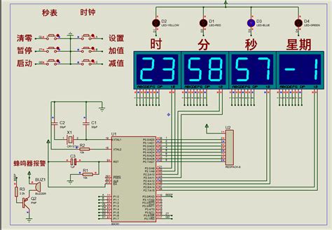 单片机电子秒表时钟 数码管显示 可设置时间 可用于秒表暂停、清零 Proteus仿真程序 - 51单片机