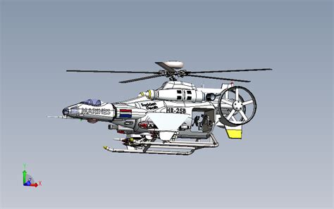 直升飞机HR25B_SOLIDWORKS 2014_模型图纸下载 – 懒石网