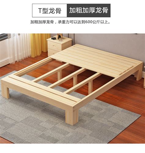 新款简约现代框架结构松木床榻榻米儿童床成人床实惠床加强加厚床-阿里巴巴