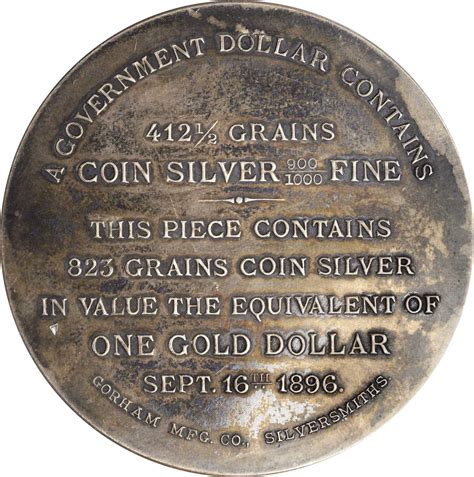 1896 Bryan Dollar. Silver. 52 mm. HK-781, Schornstein-7. Rarity-5 ...
