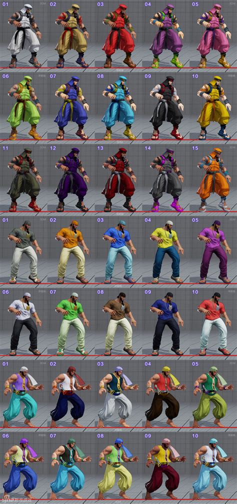 《街霸5》全角色服装颜色一览_新浪游戏_手机新浪网