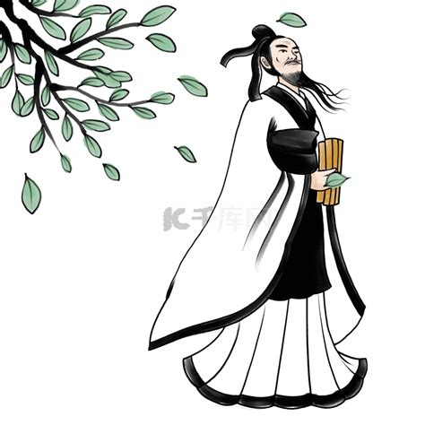 中国古代诗人卡通人物插画素材图片免费下载-千库网