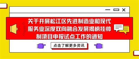 关于开展松江区先进制造业和现代服务业深度双向融合发展揭榜挂帅制项目申报试点工作的通知 - 知乎