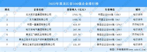 盘点：黑龙江地区500强企业（2022）-排行榜-中商情报网