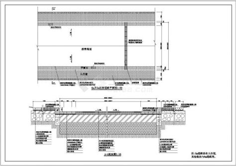 某厂区沥青混凝土道路标准横断面布置图及细部结构cad图（标注详细）_土木在线
