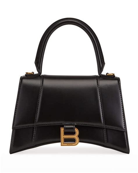 Balenciaga Hourglass Small Shiny Leather Top-handle Bag | Editorialist