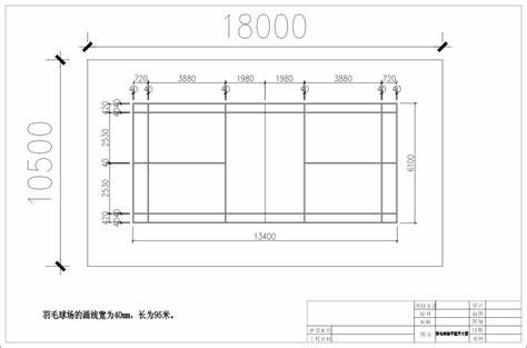 羽毛球场划线图